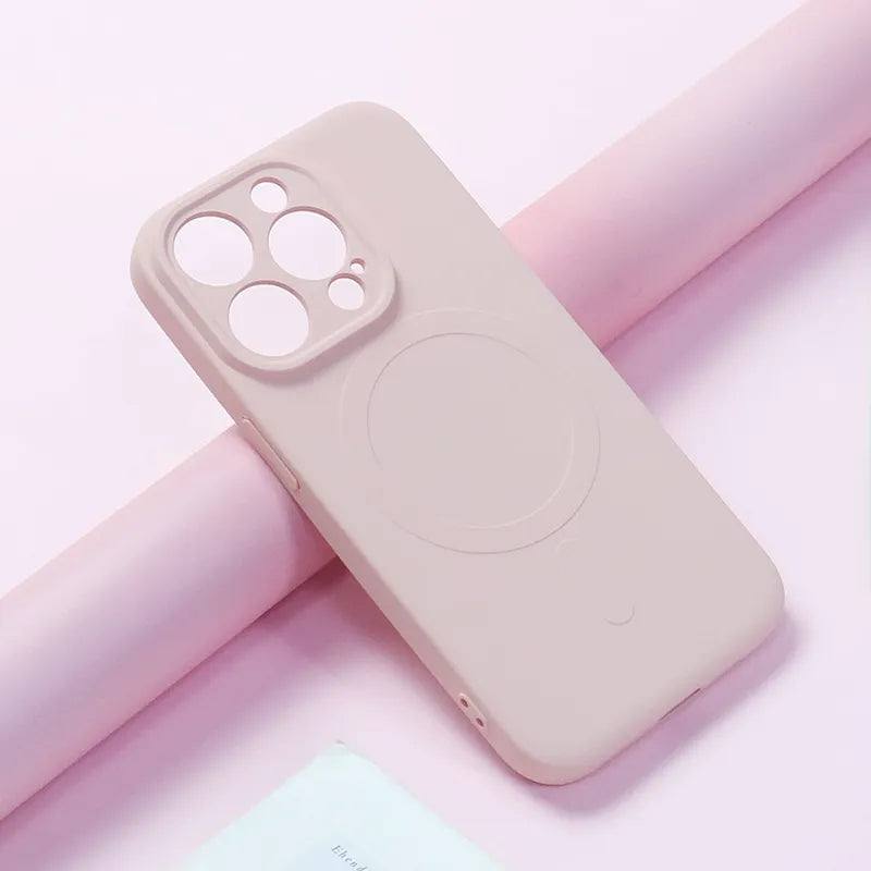 Liquid Silicone Apple MagSafe iPhone Case-Exoticase-For iPhone 15 Pro Max-Pink-