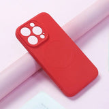 Liquid Silicone Apple MagSafe iPhone Case-Exoticase-For iPhone 15 Pro Max-Red-