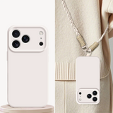Liquid Silicone Shockproof iPhone Case With Crossbody Lanyard-Exoticase-Beige-For iPhone 17 Pro Max-Exoticase
