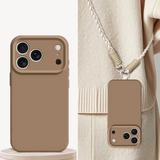 Liquid Silicone Shockproof iPhone Case With Crossbody Lanyard-Exoticase-Brown-For iPhone 17 Pro Max-Exoticase