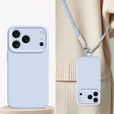 Liquid Silicone Shockproof iPhone Case With Crossbody Lanyard-Exoticase-Light Blue-For iPhone 17 Pro Max-Exoticase