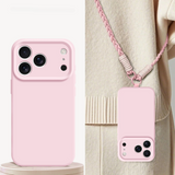 Liquid Silicone Shockproof iPhone Case With Crossbody Lanyard-Exoticase-Pink-For iPhone 17 Pro Max-Exoticase