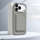Liquid Silicone Shockproof iPhone Case with Detachable Wallet-Exoticase-Titanium Gray-iPhone 17 Pro Max-Exoticase