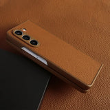 Litchi Grain Genuine Leather Samsung Z Fold Case-Exoticase-Exoticase