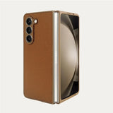 Litchi Grain Genuine Leather Samsung Z Fold Case-Exoticase-Exoticase