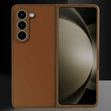 Litchi Grain Genuine Leather Samsung Z Fold Case-Exoticase-Exoticase
