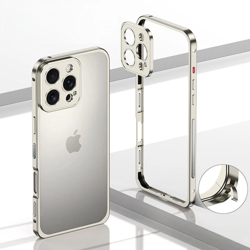 LiteFrame VentEdge iPhone Bumper Case-Exoticase-iPhone 16 Pro Max-Titanium-Exoticase