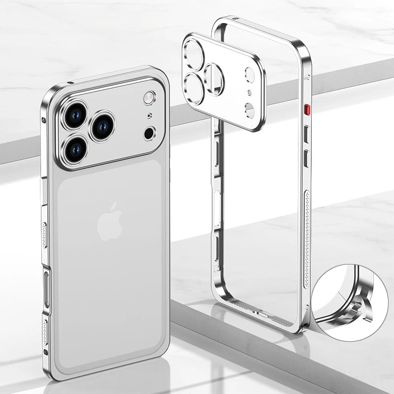 LiteFrame VentEdge iPhone Bumper Case-Exoticase-iPhone 17 Pro Max-Silver-Exoticase