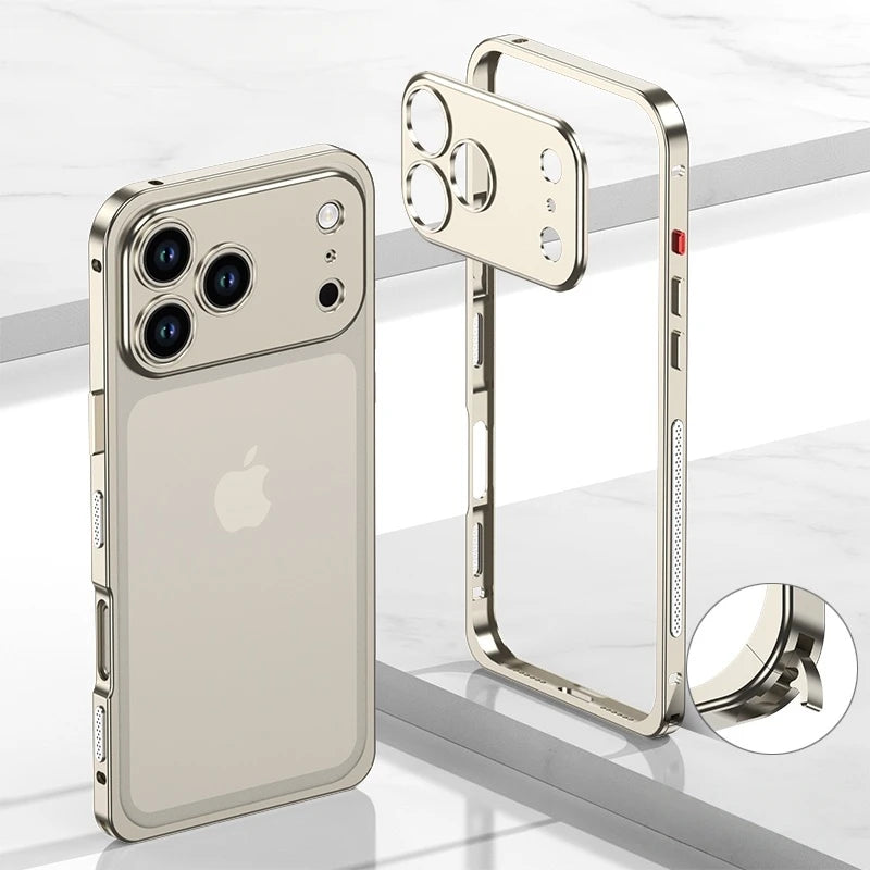LiteFrame VentEdge iPhone Bumper Case-Exoticase-iPhone 17 Pro Max-Titanium-Exoticase