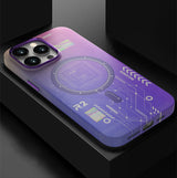 Luminous Circuit MagSafe Compatible iPhone Case - Exoticase - For iPhone 15 Pro Max / Purple