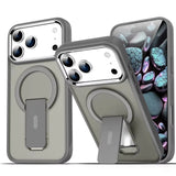 Luxury MagSafe Folding Stand iPhone Case-Exoticase-For iPhone 17 Pro Max-Gray-Exoticase