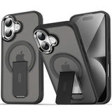 Luxury MagSafe Folding Stand iPhone Case-Exoticase-For iPhone 16 Pro Max-Black-Exoticase