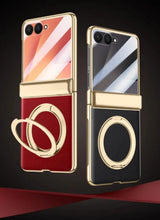 Magnetic Rotating Stand Leather Case for Z Flip-Exoticase-Exoticase
