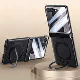 Magnetic Rotating Stand Leather Case for Z Flip-Exoticase-For Samsung Z Flip 8-All Black-Exoticase