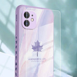 Maple Leaf Design Glass iPhone Case-Exoticase-