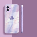 Maple Leaf Design Glass iPhone Case-Exoticase-