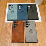 Maple Leaf PU Leather Samsung Case-Exoticase-Exoticase