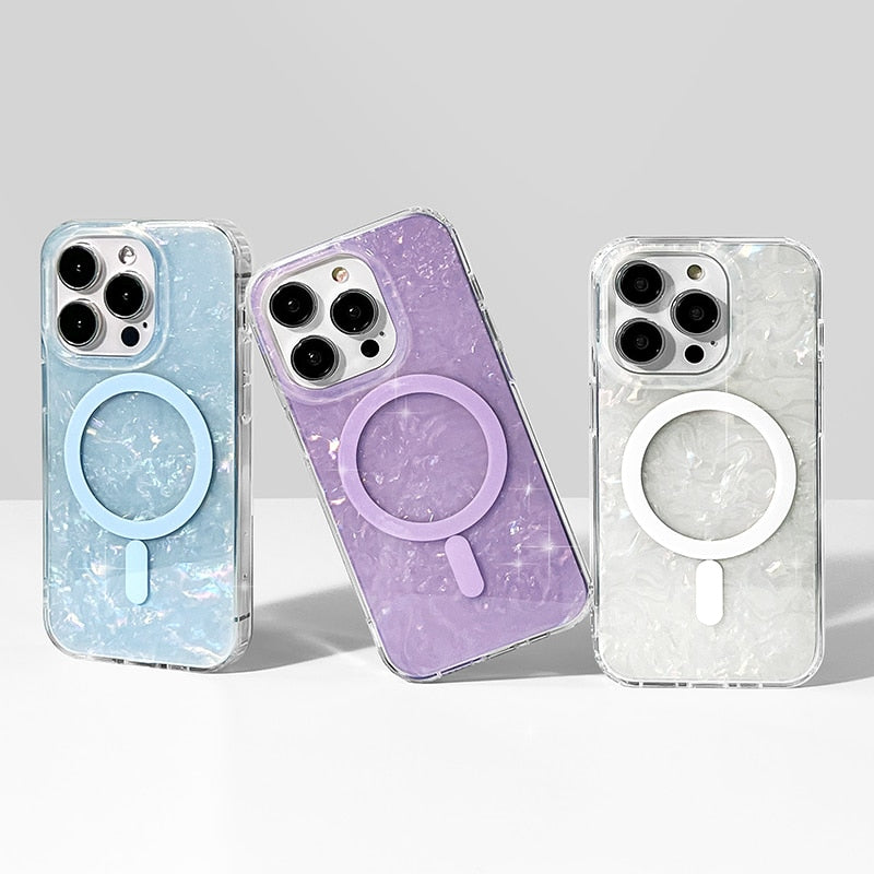 Marble Crystal MagSafe Compatible Apple iPhone Case-Exoticase-