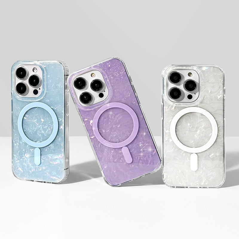 Marble Crystal MagSafe Compatible Apple iPhone Case-Exoticase-Exoticase