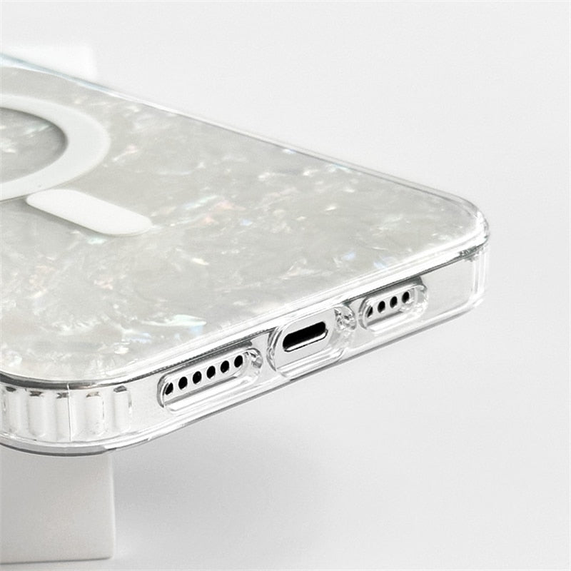 Marble Crystal MagSafe Compatible Apple iPhone Case-Exoticase-