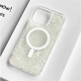 Marble Crystal MagSafe Compatible Apple iPhone Case-Exoticase-For iPhone 14 Pro Max-White-