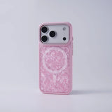 Marble Flakes Metal Lens MagSafe iPhone Case-Exoticase-Pink-iPhone 17 Pro Max-Exoticase