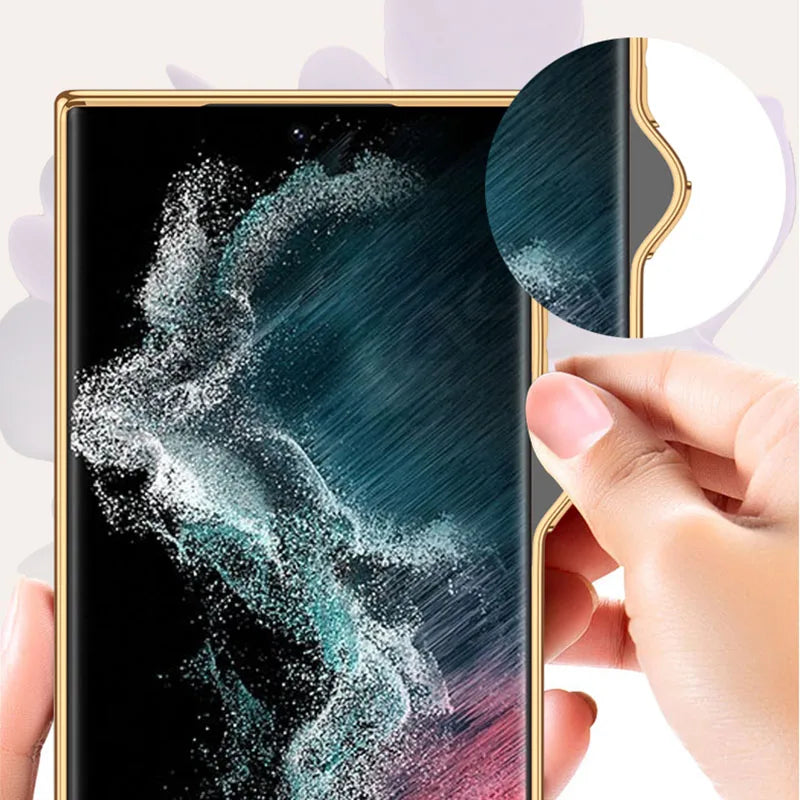 Marble Tempered Glass Samsung S24 Plus Ultra Case-Exoticase-Exoticase