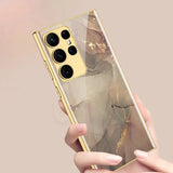 Marble Tempered Glass Samsung S24 Plus Ultra Case-Exoticase-Exoticase