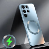 Matte Frosted Samsung Case with Ring-Exoticase-Light Blue-Samsung S24 Ultra-Exoticase
