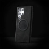 Matte Leather MagSafe Samsung Case-Exoticase-Black-For Galaxy S25 Ultra-Exoticase