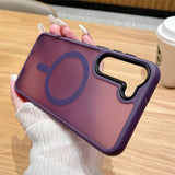 Matte Transparent Silicone Wireless Charging Samsung Case-Exoticase-For Samsung S23 Ultra-Purple-