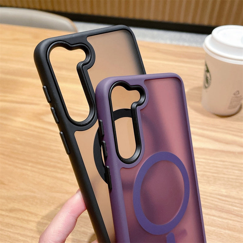 Matte Transparent Silicone Wireless Charging Samsung Case-Exoticase-