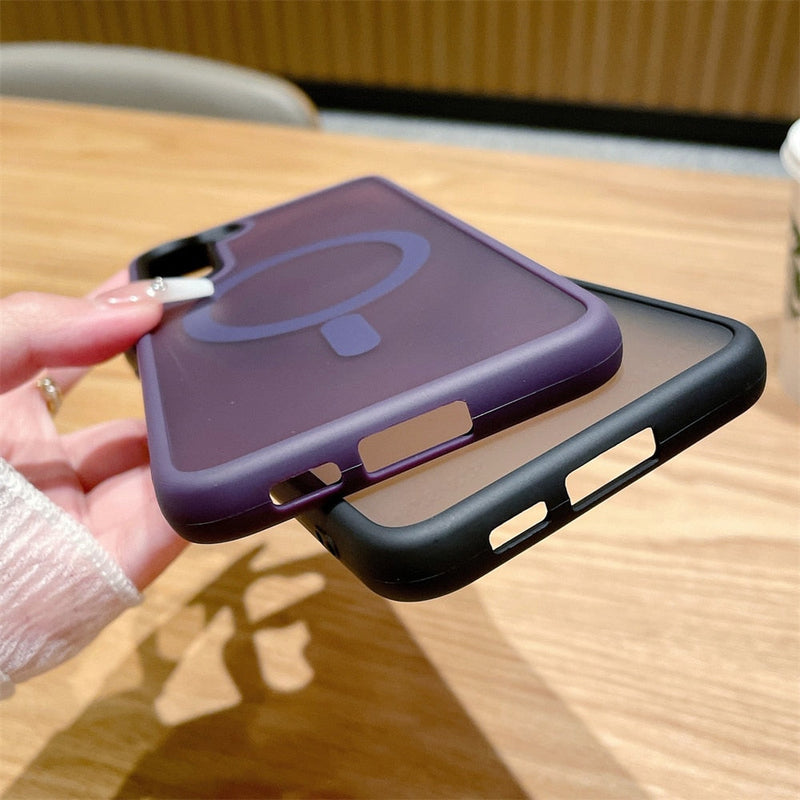 Matte Transparent Silicone Wireless Charging Samsung Case-Exoticase-