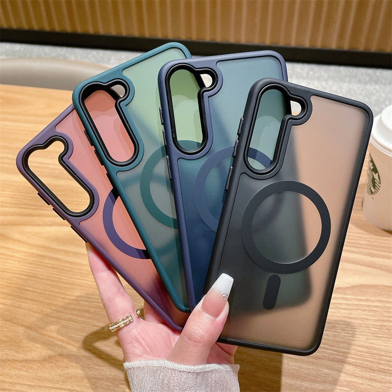 Matte Transparent Silicone Wireless Charging Samsung Case-Exoticase-