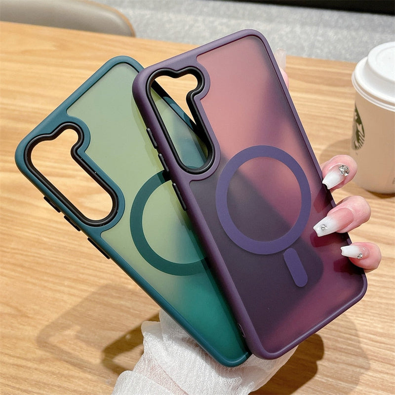 Matte Transparent Silicone Wireless Charging Samsung Case-Exoticase-