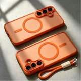 MatteSilicone MagSafe Samsung Case with Strap-Exoticase-Orange-Galaxy S26+-Exoticase