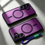 MatteSilicone MagSafe Samsung Case with Strap-Exoticase-Purple-Galaxy S25-Exoticase