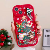 Merry Christmas Embedded Decoration iPhone Case-Exoticase-For iPhone 15 Pro Max-Red-
