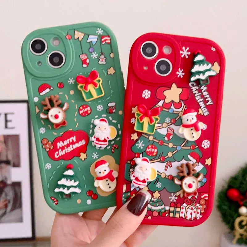 Merry Christmas Embedded Decoration iPhone Case-Exoticase-
