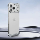 Metal Rimless iPhone Bumper Case-Exoticase-For iPhone 17 Pro Max-Silver-Exoticase