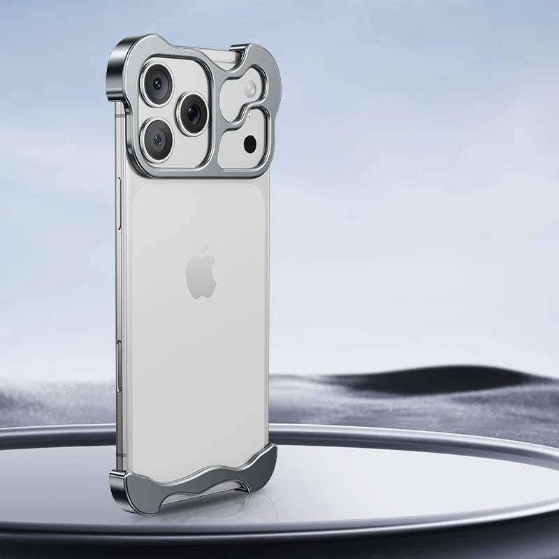Metal Rimless iPhone Bumper Case-Exoticase-For iPhone 17 Pro Max-Gray-Exoticase