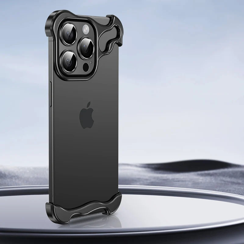Metal Rimless iPhone Bumper Case - Exoticase - For iPhone 15 Pro Max / Black