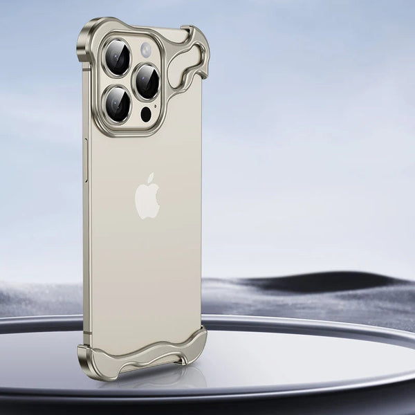 Metal Rimless iPhone Bumper Case - Exoticase - For iPhone 15 Pro Max / Gray