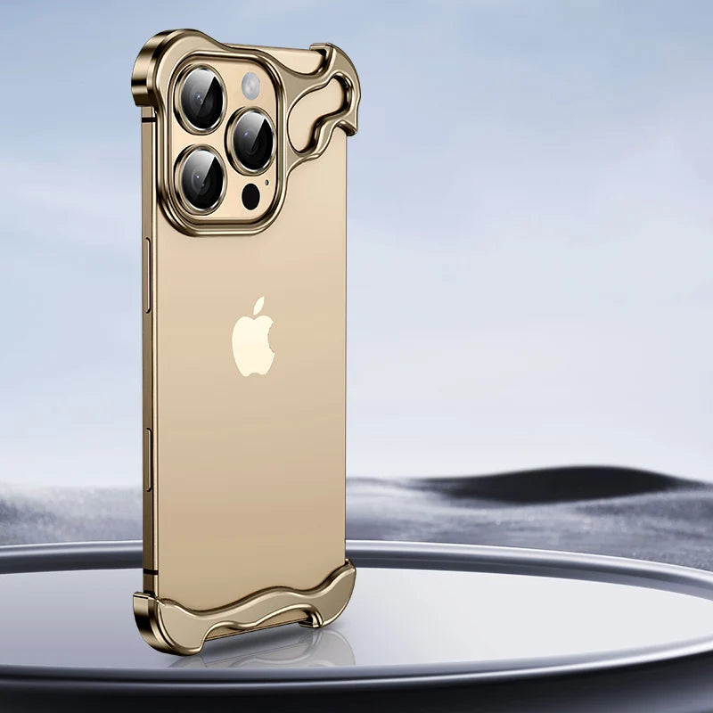 Metal Rimless iPhone Bumper Case-Exoticase-For iPhone 16 Pro Max-Desert Gold-Exoticase
