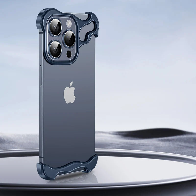 Metal Rimless iPhone Bumper Case, For iPhone 13 Pro Max / Blue