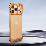 Metal Rimless iPhone Bumper Case-Exoticase-For iPhone 17 Pro Max-Orange-Exoticase