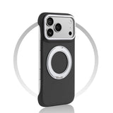 Metallic Accented MagSafe Ring Stand Leather iPhone Case-Exoticase-For iPhone 17 Pro Max-Black Frameless-Exoticase