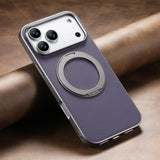 Metallic Accented MagSafe Ring Stand Leather iPhone Case-Exoticase-For iPhone 17 Pro Max-Purple 2-Exoticase
