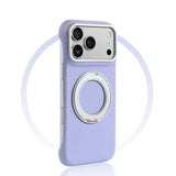Metallic Accented MagSafe Ring Stand Leather iPhone Case-Exoticase-For iPhone 17 Pro Max-Purple Frameless-Exoticase