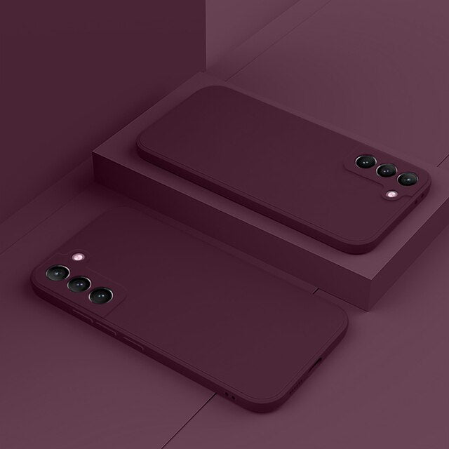 Micro Fiber Soft Silicone Samsung Galaxy Case-Exoticase-For Samsung S23-Wine Red-